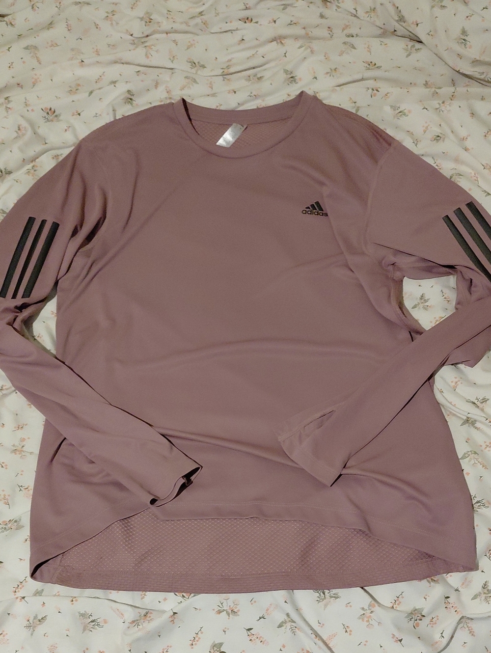 adidas Men's Long Sleeve Training Top - Dusty Pink with Black Accents